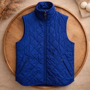 Polo Ralph Lauren Royal Blue Quilted Puffer Vest Zip Front Size Small Petite